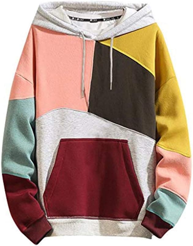 Color Block Casual Pullover Hoodie