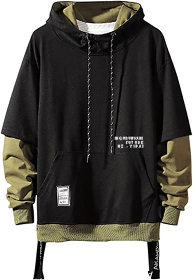 Contrast Color Pullover Hoodie